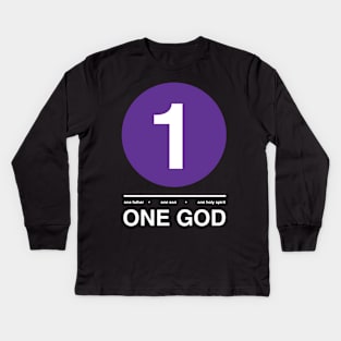 ONE GOD-PURPLE Kids Long Sleeve T-Shirt